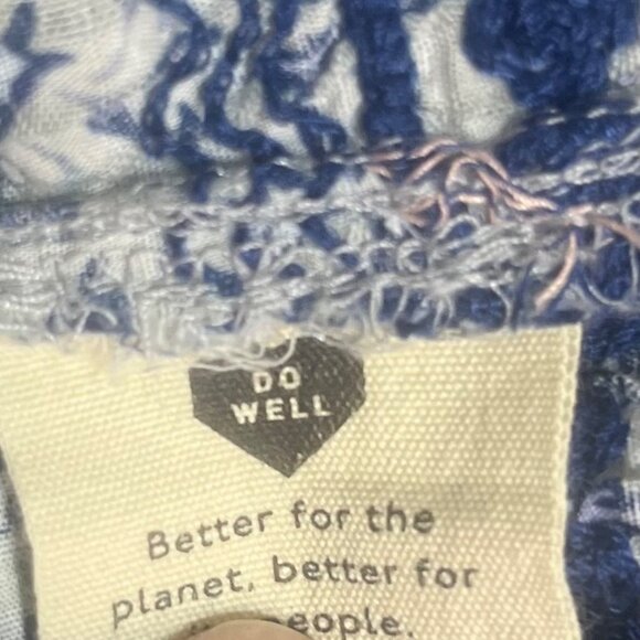 Madewell Jeannette Top Blue Floral Puff Sleeve Cropped Back Buttons XS New WOT - Picture 9 of 10